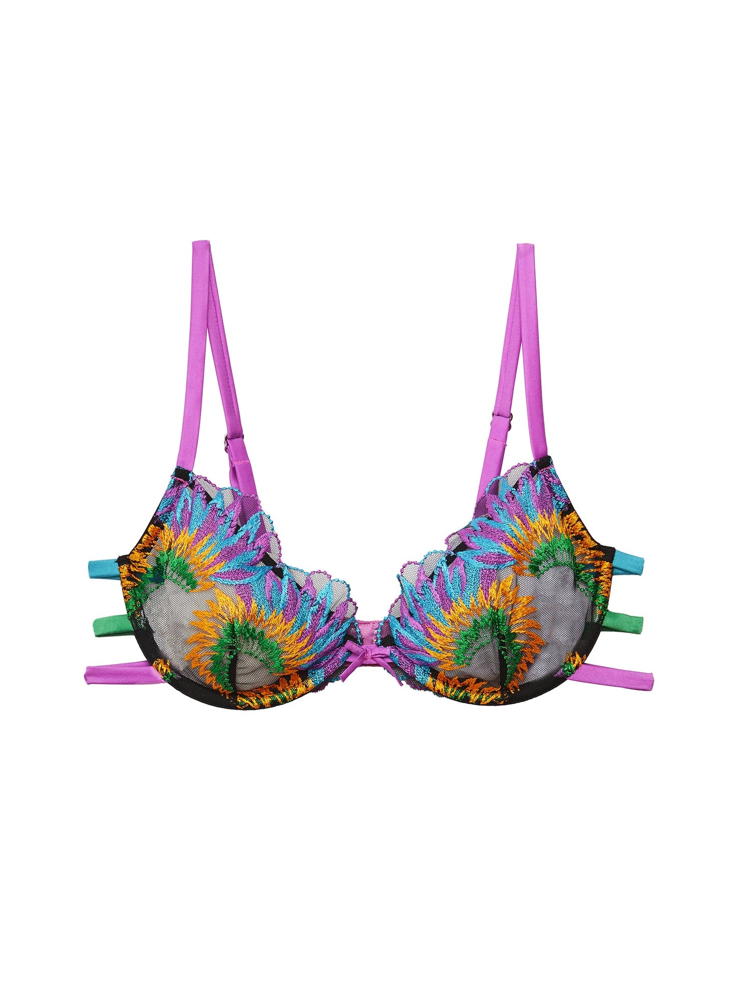 Carnival Embroidery Strappy Demi Bra