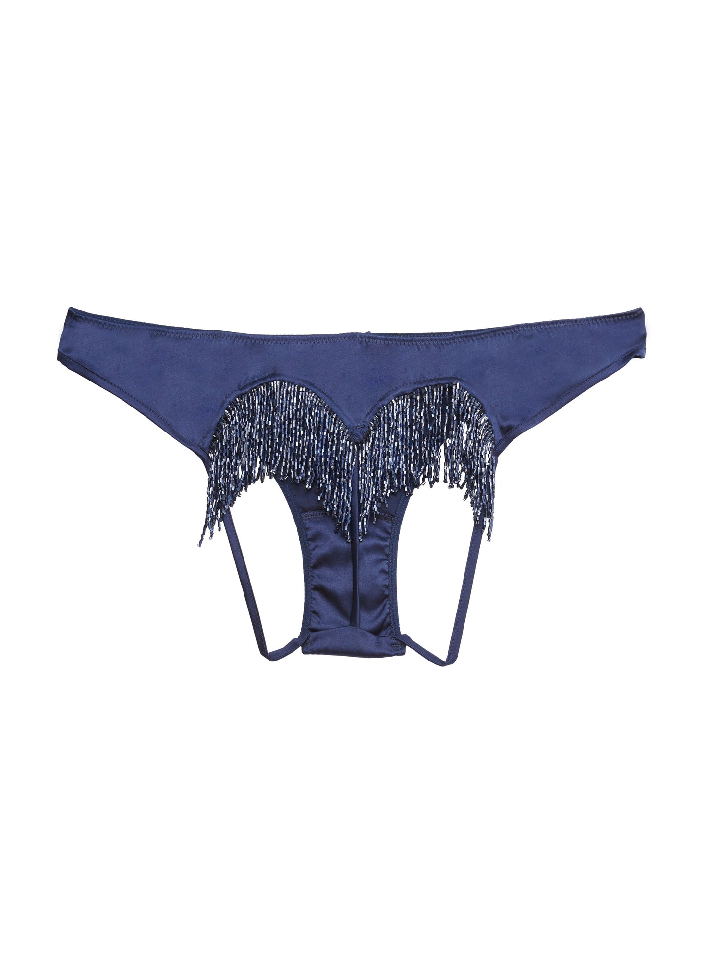 Beaded Fringe Ouvert Heart Shaped Panty