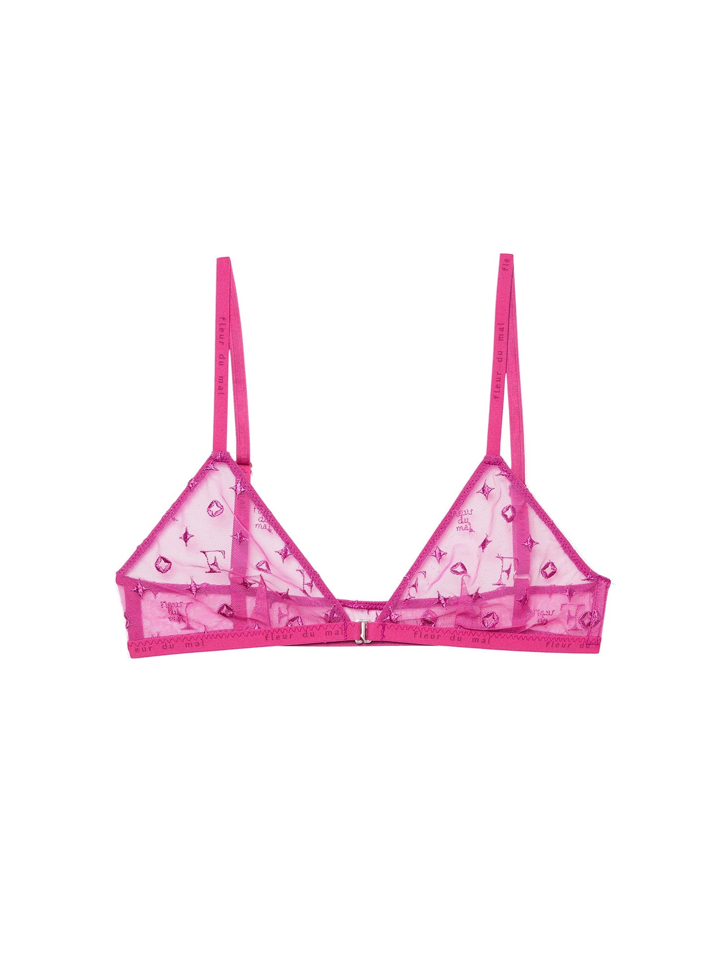 Monogram Embroidery Triangle Bra